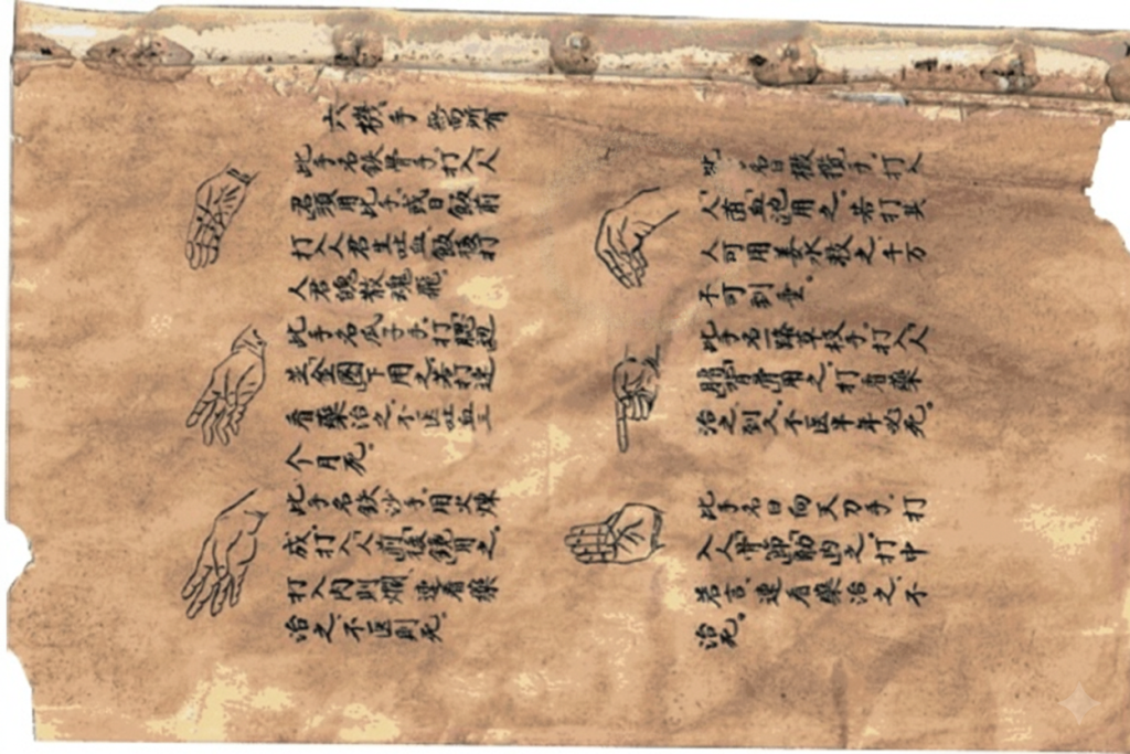 The 6 Ji Hands (Lid Ji Shou) featured in the Bubishi and thought to be connected to Dian Xue in White Crane Boxing.